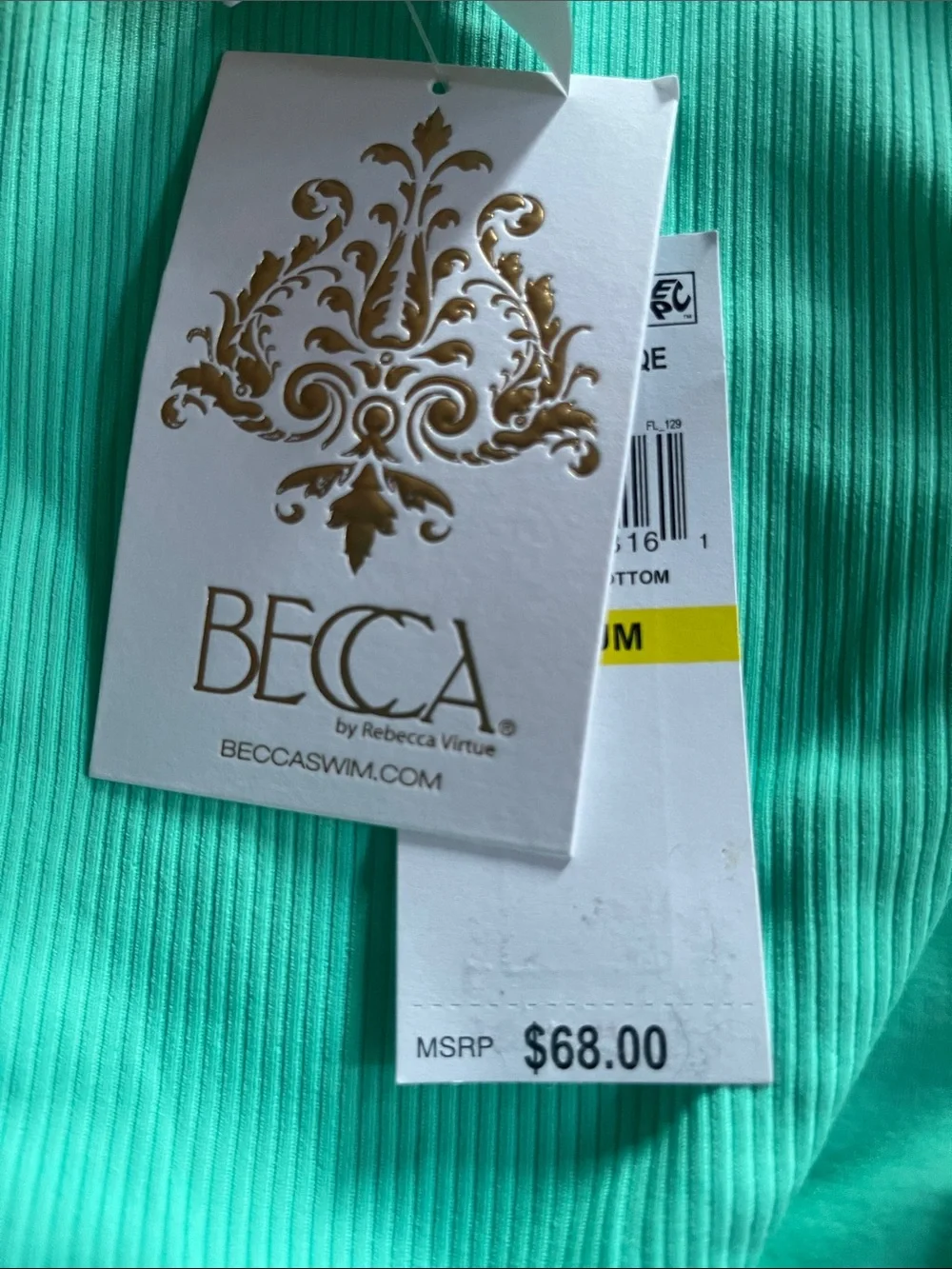 BECCA High-Rise Bikini Bottom in Aqua Mint